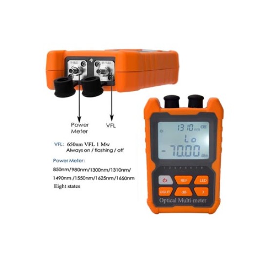 Fiber Optic Cable Tester Portable Optical Power Meter (OPM&VFL) with Laser