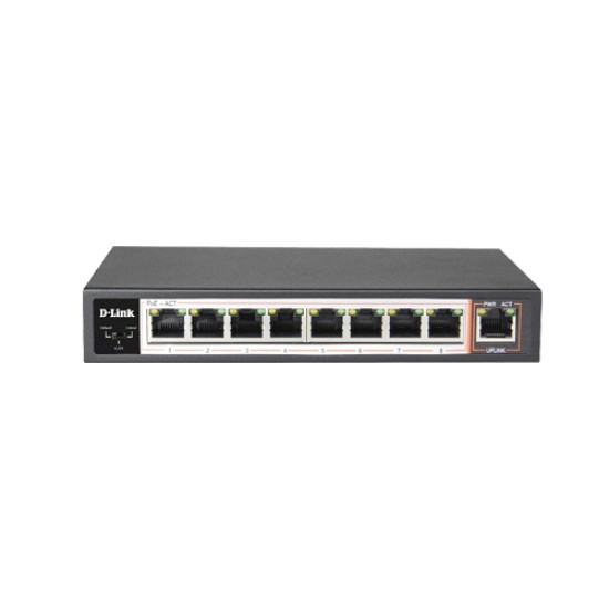 D-Link DES-F1009P-E 100Mbps 8 Port PoE Switch