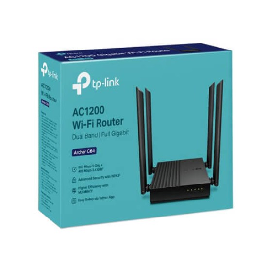 TP-Link Archer C64 1200Mbps Dual-Band MU-MIMO Gigabit Router